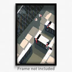 Pixel Art Poster - Rectangular Prison (8 Bit Psychedelic Video Game Print)