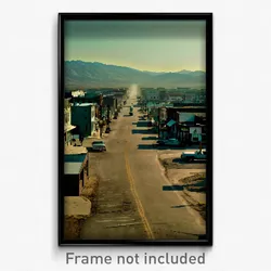 Pixel Art Poster - Grimy American Town (8 Bit Psychedelic Video Game Print)