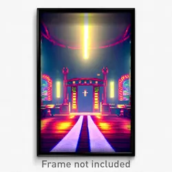 Pixel Art Poster - Creative Isle (8 Bit Psychedelic Trippy Video Game Print)