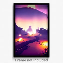 Pixel Art Poster - Dangerous Badland (8 Bit Psychedelic Trippy Video Game Print)