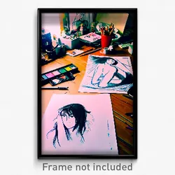 Pixel Art Poster - Cluttered Drawing (8 Bit Psychedelic Trippy Video Game Print)