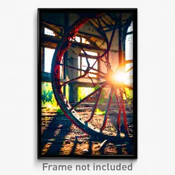 Pixel Art Poster - Abandoned Wheel (8 Bit Psychedelic Trippy Video Game Print)