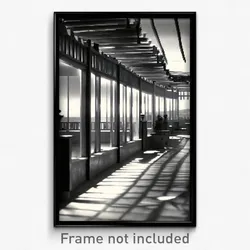 Pixel Art Poster - Colorless Terrace (8 Bit Psychedelic Trippy Video Game Print)