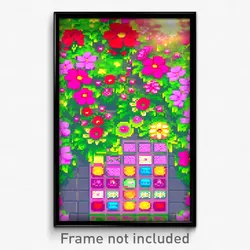 Pixel Art Poster - Flowery Video Game (8 Bit Psychedelic Video Game Print)