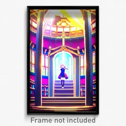 Pixel Art Poster - Anime Like Scriptorium (8 Bit Psychedelic Video Game Print)