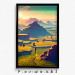 Pixel Art Poster - Novel Plains (8 Bit Psychedelic Trippy Video Game Print)