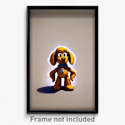 Pixel Art Poster - Tan Pluto (8 Bit Psychedelic Trippy Weird Video Game Print)