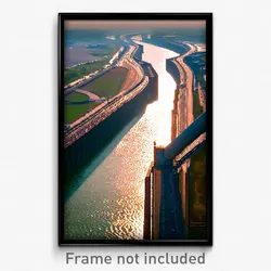 Pixel Art Poster - Gigantic Waterway (8 Bit Psychedelic Trippy Video Game Print)