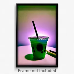 Pixel Art Poster - Standard Boba Tea (8 Bit Psychedelic Trippy Video Game Print)