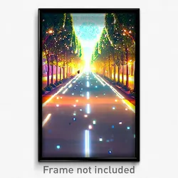 Pixel Art Poster - Sparkling Avenue (8 Bit Psychedelic Trippy Video Game Print)