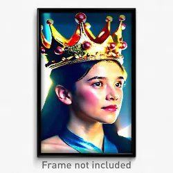 Pixel Art Poster - Shiny Crown (8 Bit Psychedelic Trippy Weird Video Game Print)