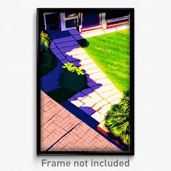 Pixel Art Poster - Realistic Yard (8 Bit Psychedelic Trippy Video Game Print)