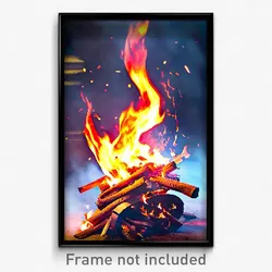 Pixel Art Poster - Vivacious Fire (8 Bit Psychedelic Trippy Video Game Print)