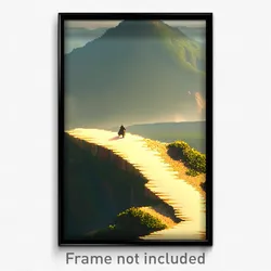 Pixel Art Poster - Worldly Ridge (8 Bit Psychedelic Trippy Video Game Print)