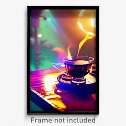 Pixel Art Poster - Imaginative Hot Tea (8 Bit Psychedelic Video Game Print)