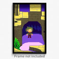 Pixel Art Poster - Animated Hideout (8 Bit Psychedelic Trippy Video Game Print)