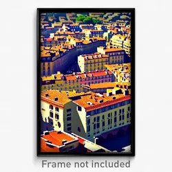 Pixel Art Poster - Puzzling French City (8 Bit Psychedelic Video Game Print)