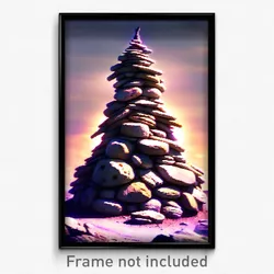 Pixel Art Poster - Musty Cairn (8 Bit Psychedelic Trippy Weird Video Game Print)