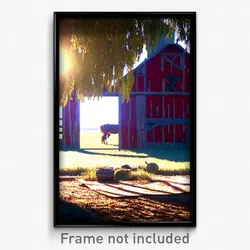 Pixel Art Poster - Old Ranch (8 Bit Psychedelic Trippy Weird Video Game Print)
