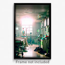 Pixel Art Poster - Cluttered Hospital (8 Bit Psychedelic Video Game Print)