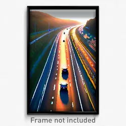Pixel Art Poster - Superficial Highway (8 Bit Psychedelic Video Game Print)