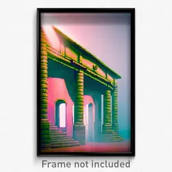 Pixel Art Poster - Unrealistic Folly (8 Bit Psychedelic Trippy Video Game Print)