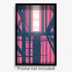 Pixel Art Poster - Digital Port (8 Bit Psychedelic Trippy Video Game Print)
