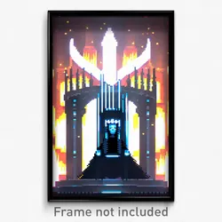 Pixel Art Poster - Silent Throne (8 Bit Psychedelic Trippy Video Game Print)