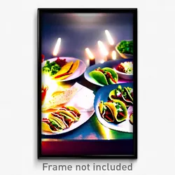 Pixel Art Poster - Sharp Tacos (8 Bit Psychedelic Trippy Weird Video Game Print)