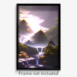 Pixel Art Poster - Silver Stream (8 Bit Psychedelic Trippy Video Game Print)