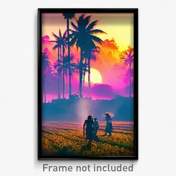 Pixel Art Poster - Mellow Province (8 Bit Psychedelic Trippy Video Game Print)