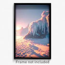Pixel Art Poster - Frozen Earth (8 Bit Psychedelic Trippy Video Game Print)