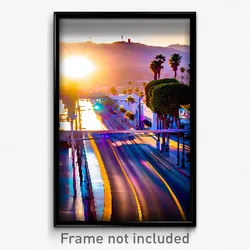 Pixel Art Poster - Crazy Los Angeles (8 Bit Psychedelic Trippy Video Game Print)