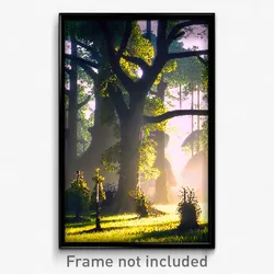 Pixel Art Poster - Lonely Copse (8 Bit Psychedelic Trippy Video Game Print)