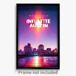 Pixel Art Poster - Infinite Austin (8 Bit Psychedelic Trippy Video Game Print)