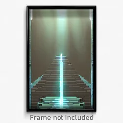 Pixel Art Poster - Clear Ziggurat (8 Bit Psychedelic Trippy Video Game Print)