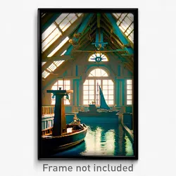 Pixel Art Poster - Nautical Manse (8 Bit Psychedelic Trippy Video Game Print)