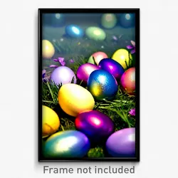 Pixel Art Poster - Calm Easter Eggs (8 Bit Psychedelic Trippy Video Game Print)