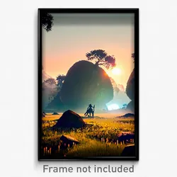 Pixel Art Poster - Peaceful Badland (8 Bit Psychedelic Trippy Video Game Print)