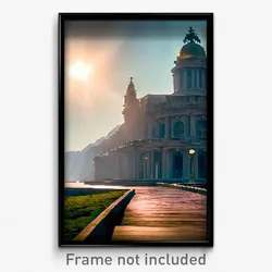 Pixel Art Poster - Gregarious Landmark (8 Bit Psychedelic Video Game Print)