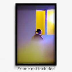 Pixel Art Poster - Yellow Wall (8 Bit Psychedelic Trippy Weird Video Game Print)