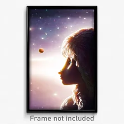 Pixel Art Poster - Thoughtful Pluto (8 Bit Psychedelic Trippy Video Game Print)