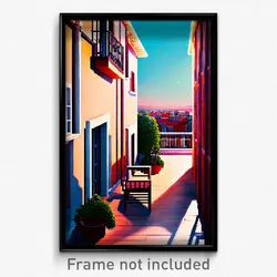 Pixel Art Poster - Droopy Terrace (8 Bit Psychedelic Trippy Video Game Print)