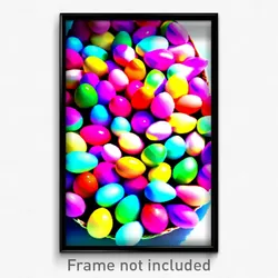 Pixel Art Poster - Bright Easter Eggs (8 Bit Psychedelic Video Game Print)