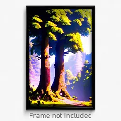 Pixel Art Poster - Voluminous Forest (8 Bit Psychedelic Trippy Video Game Print)