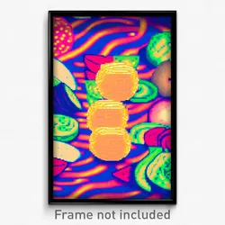 Pixel Art Poster - Kaleidoscopic Ramen (8 Bit Psychedelic Video Game Print)