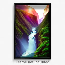 Pixel Art Poster - Fabulous Ravine (8 Bit Psychedelic Trippy Video Game Print)