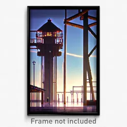 Pixel Art Poster - Giant Wharf (8 Bit Psychedelic Trippy Weird Video Game Print)