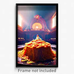 Pixel Art Poster - Monumental Spaghetti (8 Bit Psychedelic Video Game Print)