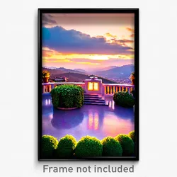 Pixel Art Poster - Heavenly Terrace (8 Bit Psychedelic Trippy Video Game Print)